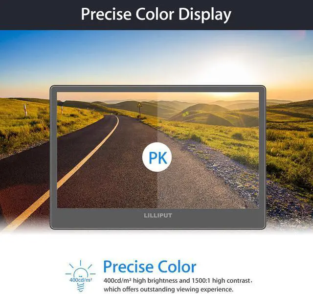 Alt view image 6 of 7 - Lilliput 12.5 inch Monitor 4K 3840x2160 HDMI Quad View 3G-SDI input for Camera Top DSLR Field Display