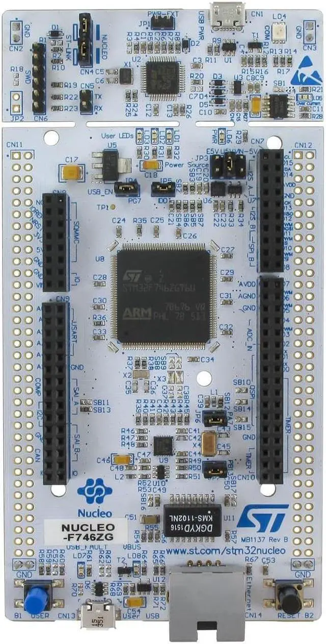 Main image of STM32F746ZGT6 Nucleo-144 mbed ARM Development Board 216 MHz 1 MB 320 KB 10/100 ethernet