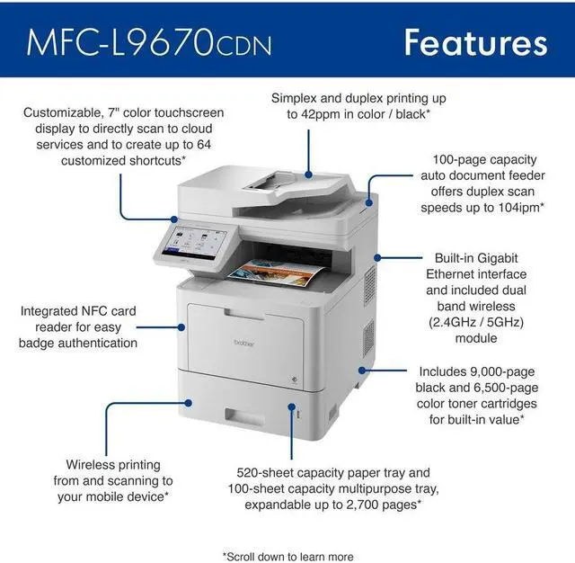 Alt view image 3 of 3 - ENTERPRISE COLOR LASER ALL-IN-ONE PRINTER FOR MID TO LARGE-SIZED WORKGROUPS