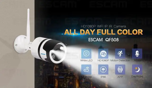 Alt view image 5 of 6 - ESCAM QF508 1080P Wireless IP Camera Waterproof Surveillance Security Cameras Infrared Bullet Camera