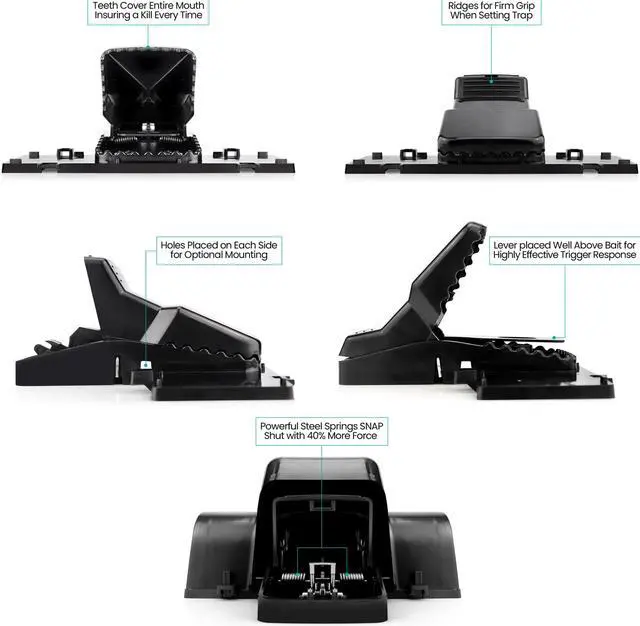 Alt view image 6 of 7 - eXuby Pet-Safe Mouse Trap w/ Tunnel Design (8 Pack) – Dual Entry for Better Capture Rate - Prevents Accidental Triggering - Avoid Finger Snapping - Setup in Seconds - Wash & Reuse - No Harmful Poison