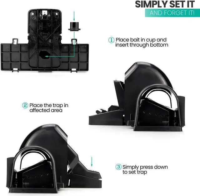 Alt view image 7 of 7 - eXuby Pet-Safe Mouse Trap w/ Tunnel Design (6 Pack) – Dual Entry for Better Capture Rate - Prevents Accidental Triggering - Avoid Finger Snapping - Setup in Seconds - Wash & Reuse - No Harmful Poison