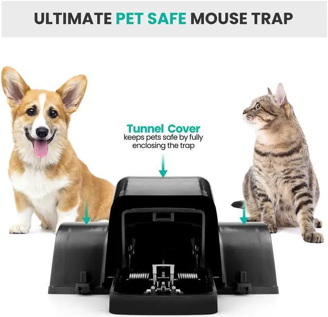 Alt view image 3 of 7 - eXuby Pet-Safe Mouse Trap w/ Tunnel Design (8 Pack) – Dual Entry for Better Capture Rate - Prevents Accidental Triggering - Avoid Finger Snapping - Setup in Seconds - Wash & Reuse - No Harmful Poison