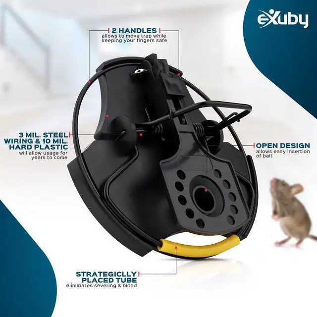 Alt view image 5 of 7 - eXuby 180 Degree Mouse Trap Designed to Catch More (2-pack) - Open Design Allows for Easy Setup & Cleanup - Save Money by Rinsing & Reusing - Highly Durable - Clean Kill & Doesn't Capitate So No Blood