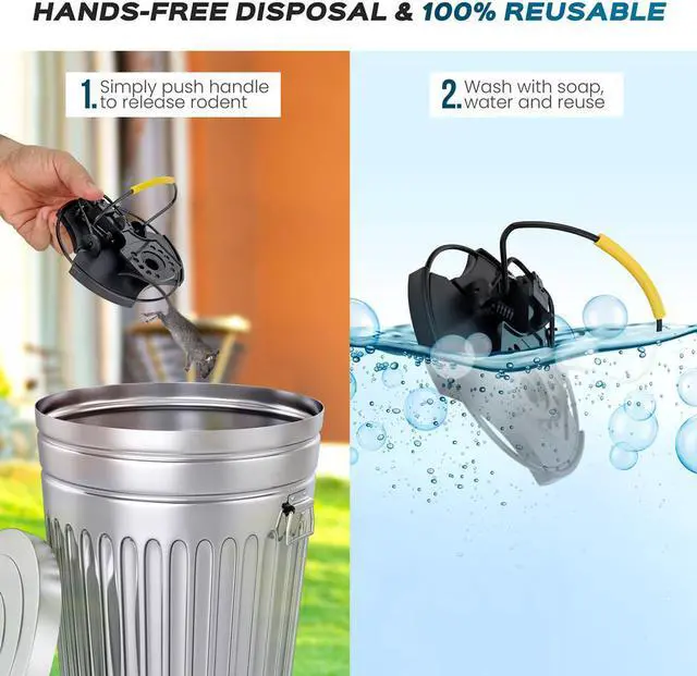 Alt view image 6 of 7 - eXuby 180 Degree Mouse Trap Designed to Catch More (2-pack) - Open Design Allows for Easy Setup & Cleanup - Save Money by Rinsing & Reusing - Highly Durable - Clean Kill & Doesn't Capitate So No Blood