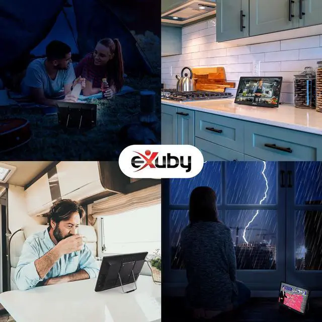 Alt view image 2 of 7 - eXuby 14" Small Portable TV for RV, Kitchen, Bedroom - Use TV Stand or Mount to Wall - Includes Built-in Battery & Car Charger, Camping - Digital Tuner gets HD Channels - Roku, Firestick Compatible
