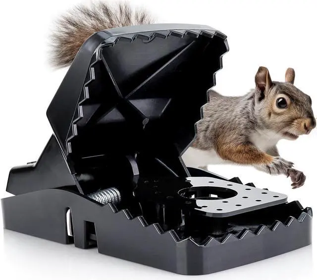 Main image of eXuby Squirrel Trap (2 pack) - Consistent & Humane Kill Every Time - No Failures - Powerful & Deadly Spring - 5" Large Opening - 96% Instant Kill - For Attic, Garden, Forest &more -Reusable -Easy Setu