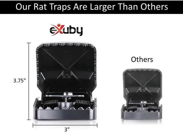 Alt view image 5 of 7 - Large Powerful Rat Traps (8 Pack) – Kills Instantly with Powerful Steel Spring - Setup in Seconds - Wash & Reuse Over & Over - Hands Free Disposal - Rat Control without Harmful Poisons or Chemicals