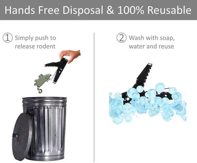 Alt view image 4 of 6 - Large Powerful Rat Traps (4 Pack) - Kills Instantly with Powerful Steel Spring - Setup in Seconds - Wash & Reuse Over & Over - Hands Free Disposal - Rat Control without Harmful Poisons or Chemicals