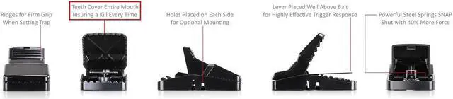 Alt view image 6 of 6 - Large Powerful Rat Traps (12 Pack) - Kills Instantly with Powerful Steel Spring - Setup in Seconds - Wash & Reuse Over & Over - Hands Free Disposal - Rat Control without Harmful Poisons or Chemicals