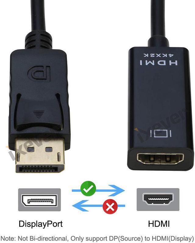 Alt view image 5 of 7 - 4K Displayport to HDMI Adapter Cable (3Pack),iXever DP Display Port to HDMI Male to Female Converter Adapter Gold-Plated Cord Compatible for Lenovo Dell HP