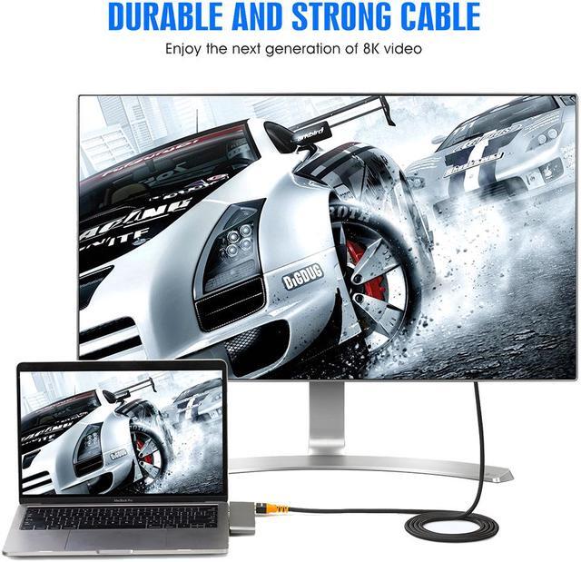 Alt view image 5 of 7 - 8K 60Hz HDMI Cable 10FT (2 Pack),48Gbps 7680P Ultra High Speed HDMI 2.1 Cable Cord for Apple TV,Roku,Samsung QLED,Sony LG, Playstation,PS5,PS4,Xbox One Series X,HDMI 2.0/4K 120Hz Compatible