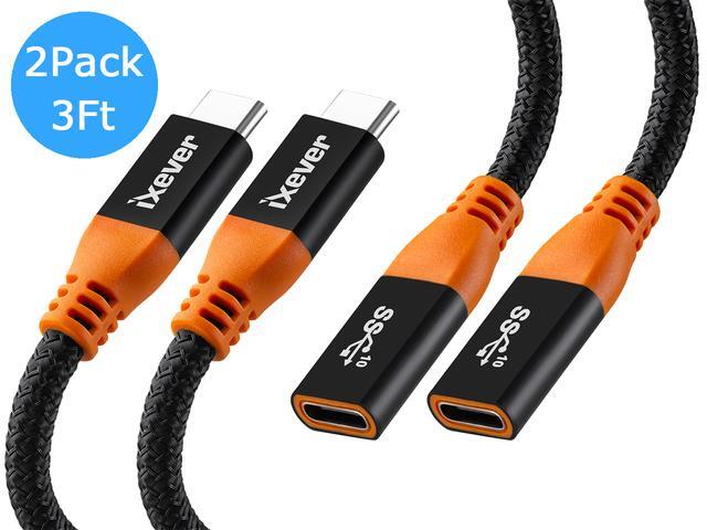 USB C Extension Cable 0.6FT, USB Type-C 3.1 Gen2 Male To Female Extender Cord, 4K Video/10Gbps Data/100W Fast Charging USB-C Extension Wire Lead For IPhone 15/16 Series, IPad Pro, MacBook Pro