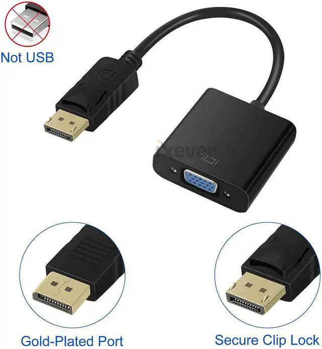 Alt view image 5 of 6 - 2Pack DP DisplayPort to VGA Adapter 1080p, iXever DP Display Port to VGA Female Video Adapter Converter, for Computer, Desktop PC, Laptop to Monitor, Projector, HDTV, HP, Lenovo, Dell, ASUS and More