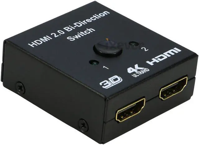 Alt view image 7 of 7 - HDMI Switch 4K HDMI Splitter, iXever Aluminum HDMI Switcher 2 Input 1 Output Bi-Directional, HDMI Switch Splitter 2 x 1/1 x 2, No External Power Required, Support 4K 3D HD 1080P for Xbox PS4 Roku HDTV