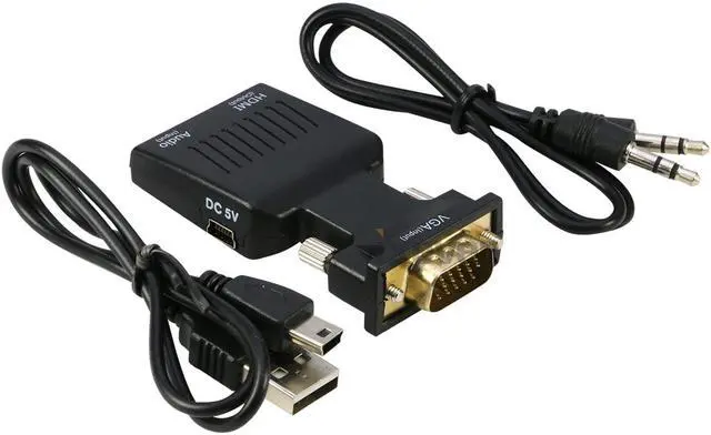 Alt view image 5 of 7 - VGA to HDMI Adapter Converter with Audio, Full HD 1080P VGA Male to HDMI Female for Older Computer Laptop with VGA output to TV, Monitor or Projector with HDMI input