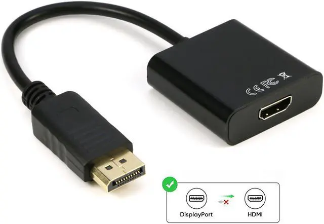 Main image of DisplayPort to HDMI Adapter 1080P, IXEVER DP DisplayPort Male to HDMI Female Converter Adaptor, Gold Plated, for HDTV, Monitor, Projectors