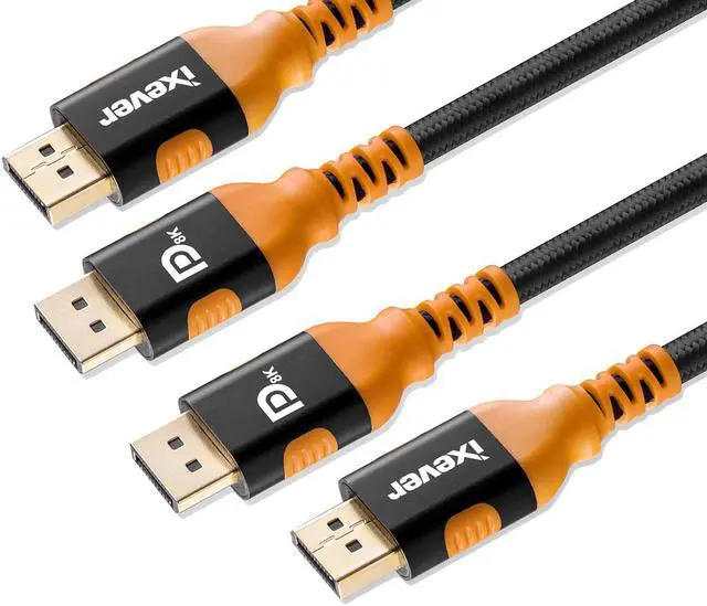 Main image of 8K DisplayPort to DisplayPort Cable 1.4 32.4Gbps, 2Pack 5M 16.4Ft iXever DP DisplayPort Male to Male Cable,HDCP 2.2/1.4, HDR, HBR3 Support, 8K@60Hz, 4K@144Hz and 2K@240Hz