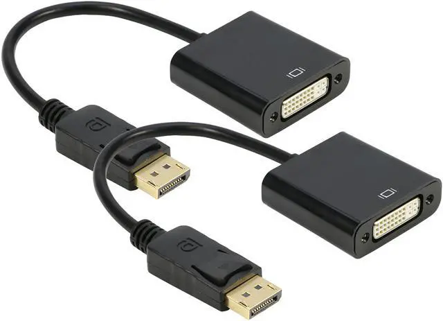 Main image of DP2DVI DisplayPort to DVI Adapter (2Pack), iXever Gold-Plated DP to DVI DVI-I Female Video Converter (Male to Female) Compatible with Computer, Desktop, Laptop, PC, Monitor, Projector, HDTV - Black