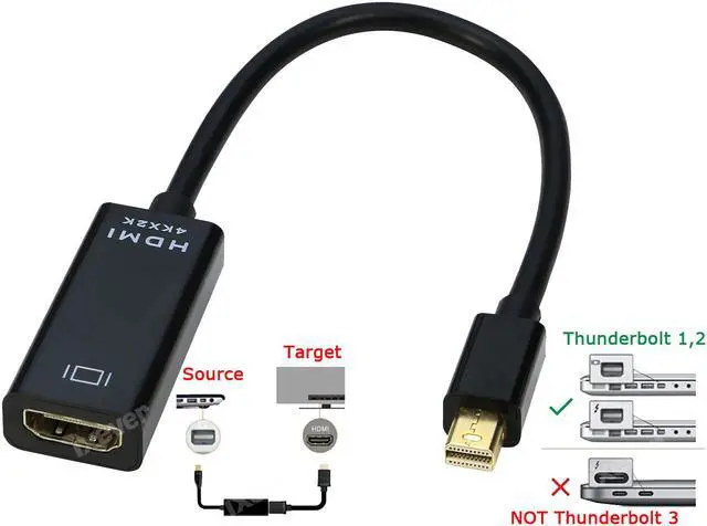 Alt view image 4 of 7 - 4K Mini DP DisplayPort to HDMI Adapter, iXever MDP Mini DP to HDMI(Thunderbolt 1 2) Converter Adapter Compatible for MacBook Pro, MacBook Air, Mac Mini, Microsoft Surface Pro 3/4, etc