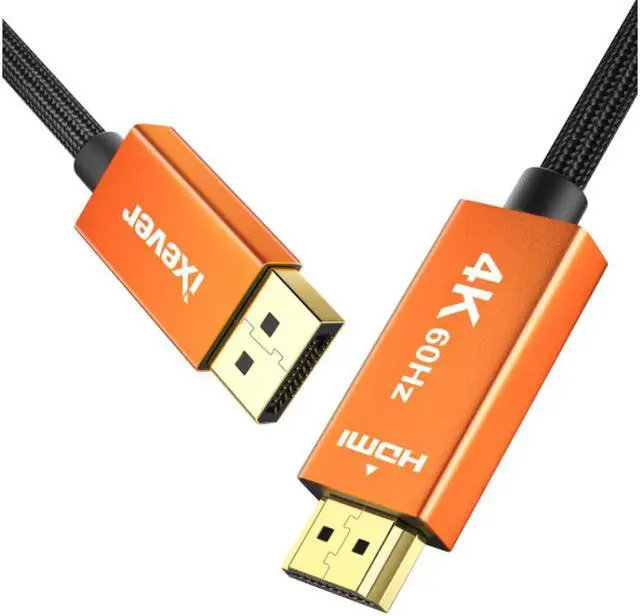 Alt view image 6 of 7 - 4K DP DisplayPort to HDMI Adapter Cable 10FT, iXever DP to HDMI Video Cord UHD 4K@60Hz, 2K@144Hz, 1080P@144Hz for HDTV, Dell, Monitor, Projector, Desktop, AMD, NVIDIA, Lenovo, HP,ThinkPad