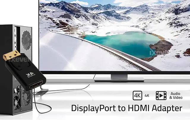 Alt view image 4 of 7 - 4K DP DisplayPort to HDMI Adapter [2-Pack], iXever Display Port DP to HDMI Passive Adapter Gold Plated Uni-Directional, Compatible for HP, HDTV, AMD, NVIDIA,Dell, GPU,Projector, PC,Desktop