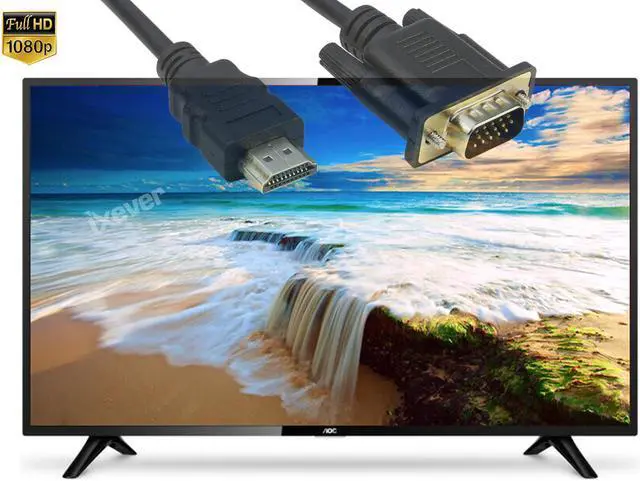 Alt view image 4 of 7 - HD2VGA HDMI to VGA 6FT, iXever Gold-Plated HDMI to VGA Cable Male to Male 1080P Compatible for Computer, Desktop, Laptop, PC, Monitor, Projector, HDTV and More