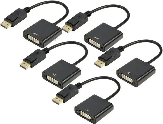 Main image of DP DisplayPort to DVI Female Adapter 5Pack, iXever Display Port to DVI DVI-I Video Converter 1080p, Compatible with Computer, Desktop, Laptop, PC, Monitor, Projector, HDTV