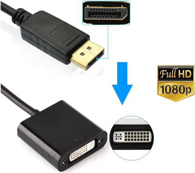 Alt view image 5 of 7 - DP DisplayPort to DVI Female Adapter 1080p (10 Pack), iXever Display Port to DVI DVI-I Female Video Cable Adapter, Compatible with Computer, Desktop, Laptop, PC, Monitor, Projector, HDTV - Black