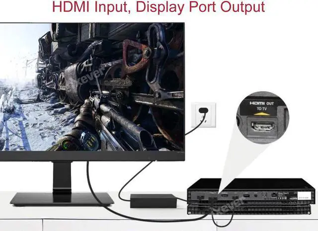 Alt view image 3 of 7 - 6ft 4K HDMI to DP DisplayPort Cable Adapter [4K@60Hz,2K@144Hz], iXever HD to DP Video  Cable Converter for PC Graphics Card Laptop PS5 PS4 NS Xbox One/360