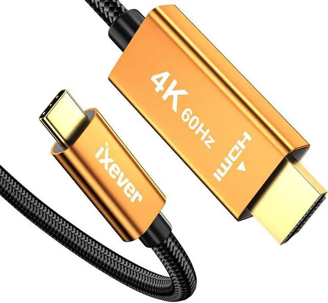 Alt view image 2 of 7 - USB C to HDMI Cable, iXever USB Type-C to HDMI Video Cord (6.6FT) up to 4K@60Hz, [Thunderbolt 3/4 Compatible] For MacBook Air, iPad Pro 2021, Surface Book2, Galaxy S22