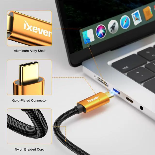 Alt view image 6 of 7 - USB C to HDMI Cable, iXever USB Type-C to HDMI Video Cord (6.6FT) up to 4K@60Hz, [Thunderbolt 3/4 Compatible] For MacBook Air, iPad Pro 2021, Surface Book2, Galaxy S22