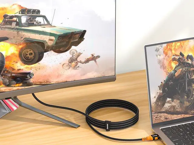 Alt view image 3 of 7 - 16K DP DisplayPort to DisplayPort 2.0 Cable 6.6 ft, iXever DP 2.0 Cable Cord 80Gbps HDR, HDCP DSC 1.2a,16K@60Hz, 8K@120Hz with DSC, 4K@240Hz/165Hz/144Hz/120Hz, For FreeSync G-Sync Gaming Monitor