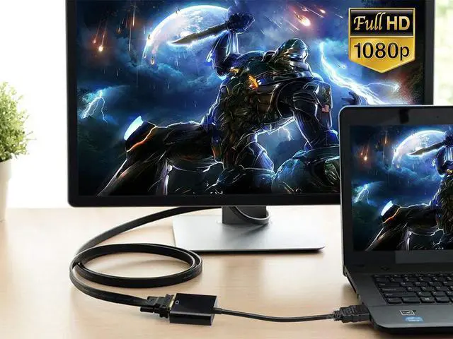 Alt view image 2 of 7 - HDMI to VGA Adapter HD2VGA 10Pack, iXever Gold-Plated HDMI to VGA Converter Male to Female 1080p for Desktop PC Computer, Laptop, PC, Monitor, Projector, HDTV, Chromebook, Xbox and More