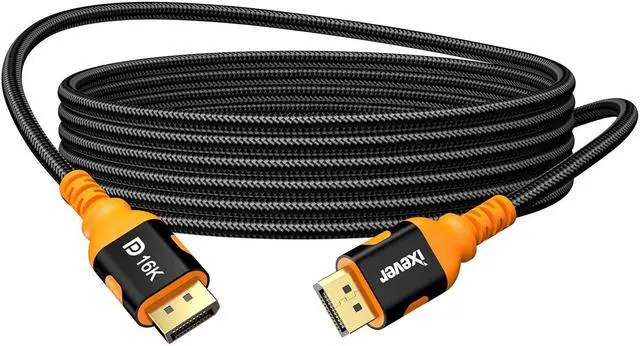 Alt view image 7 of 7 - DisplayPort 2.1 Cable 6.6FT 16K@60Hz, 8K@120Hz, 4K@240Hz 165Hz 144Hz, Support 80Gbps HDR, HDCP DSC 1.2a, HDR10, IXEVER Display Port 2.1 2.0 Cable Cord FreeSync G-Sync for Gaming Monitor 3090 Graphics