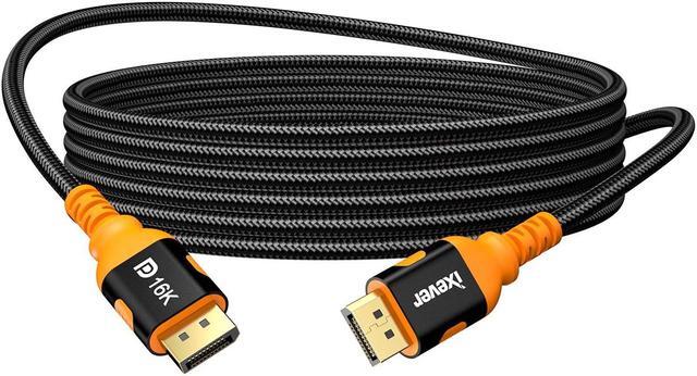 Alt view image 7 of 7 - IXEVER DisplayPort Cable 2.1 DP2.0 80Gbps Support 16K@60Hz 8K@120Hz 4K@240Hz HDR10, HDCP, DSC 1.2a, Braided Display Port Cable Cord Compatible FreeSync G-Sync Video Card Monitor, 10FT