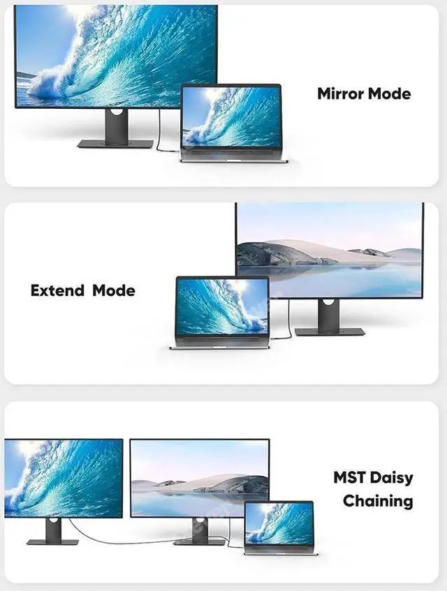 Alt view image 5 of 7 - USB C to DisplayPort 1.4 Cable 8K@60Hz 4K@240Hz, IXEVER Thunderbolt 4/3 to DisplayPort Cord USB C to DP 1.4 32.4Gbps Compatible iPhone 15, MacBook Pro/Air, iPad, Mac Mini, Galaxy, XPS 17, 6FT