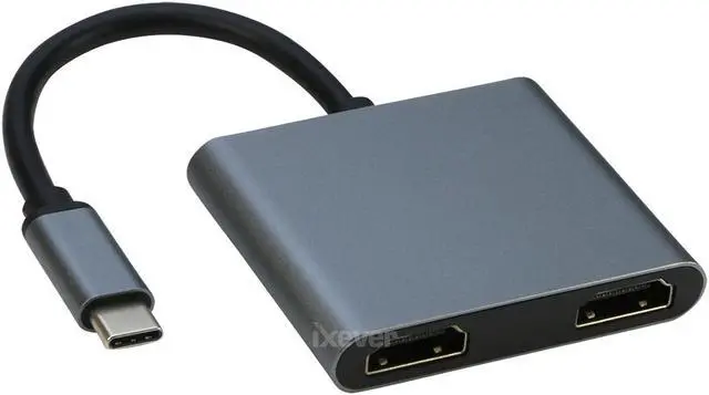 Main image of IXEVER USB C to HDMI Dual Port Adapter 4K Cable, USB Type C to HDMI Converter Adapter for MacBook Pro Air 2020/2019/2018,LenovoYoga 920/Thinkpad T480,Dell XPS 13/15/17,etc [Thunderbolt 3 Compatible]