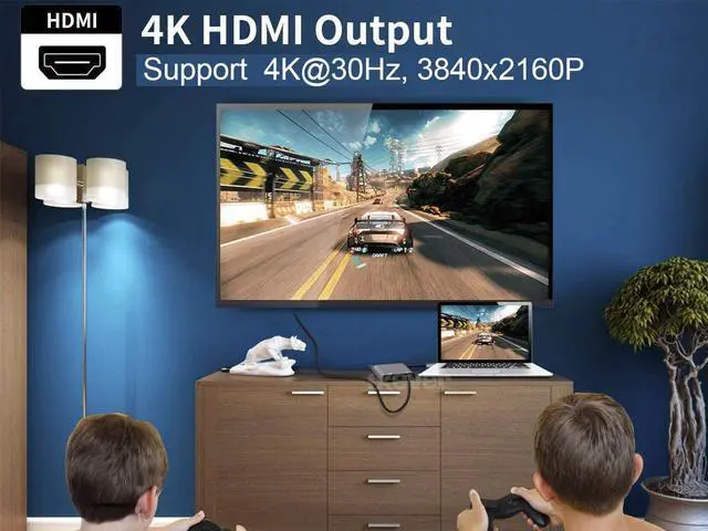 Alt view image 4 of 7 - IXEVER USB C to HDMI Dual Port Adapter 4K Cable, USB Type C to HDMI Converter Adapter for MacBook Pro Air 2020/2019/2018,LenovoYoga 920/Thinkpad T480,Dell XPS 13/15/17,etc [Thunderbolt 3 Compatible]