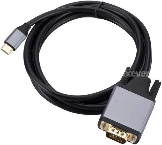 Alt view image 3 of 6 - IXEVER USB C to VGA Cable 6 Feet, USB Type C to VGA Male to Male Adapter Cable Thunderbolt 3 Compatible for iPhone 15 Pro/Max, MacBook Pro/Air, iPad Pro, iMac, S23, XPS 17, Surface Book 3 and More