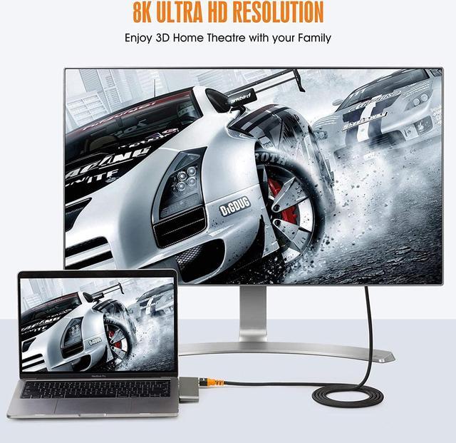 Alt view image 3 of 7 - IXEVER HDMI Cable 8K@60Hz,10FT Certified HDMI 2.1 Cable 4K@144Hz Ultra HD 48Gpbs Hi Speed HDR10, HDCP 2.2,ARC, Compatible with Dolby Vision Xbox PS4 PS5 Apple TV 4K Roku Fire TV Switch Vizio