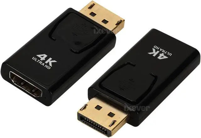 Main image of 4K DisplayPort to HDMI Adapter [2-Pack], iXever DP Display Port to HDMI Female Converter Adaptor Full HD 1080p 3D, Only Transferring Signal from Display Port DP(Source) to HDMI (Monitor)