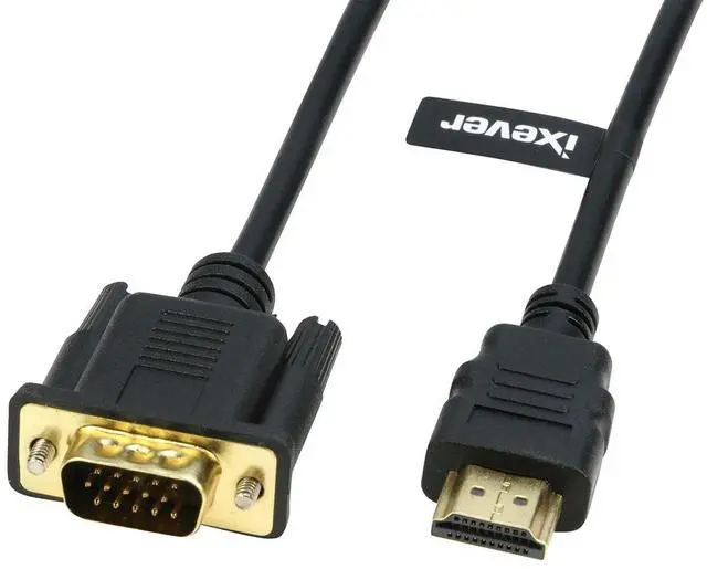 Main image of HDMI to VGA Cable 6 feet, iXever HDMI Computer to VGA Monitor Cable (Male to Male) 1080p, Compatible for Computer, Desktop, Laptop, PC, Monitor, Projector, HDTV, Roku, Xbox, Uni-Directional