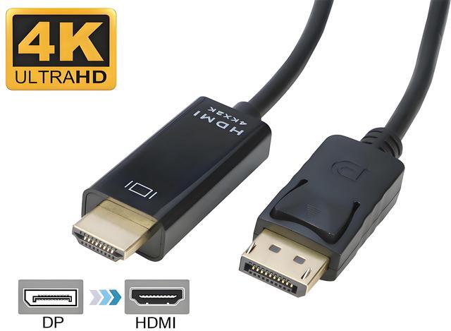 Main image of DP DisplayPort to HDMI Cable 6ft, IXEVER 4K Display Port to HDMI Adapter Male to Male 6 Feet Cable Cord Converter for PCs to HDTV, Monitor, Projector