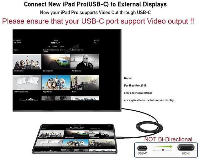 Alt view image 4 of 7 - USB C to HDMI Cable 6FT 4K, iXever USB 3.1 Type C to HDMI Cord for Home Office, Thunderbolt 3/4 Compatible with iPhone 15 Pro/Max, MacBook Pro/Air 2023, iPad Pro, Surface Book 2, Galaxy S23