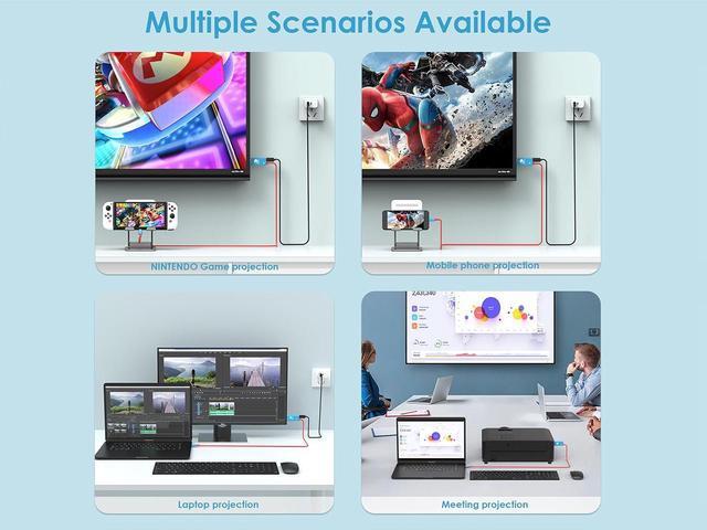 Alt view image 5 of 7 - USB C to HDMI Adapter Cable for Nintendo Switch Dock / OLED, Switch TV Dock, Steam Deck Dock Cable with 4K 1080P with HDMI Output Adapter and 100W Charging Port