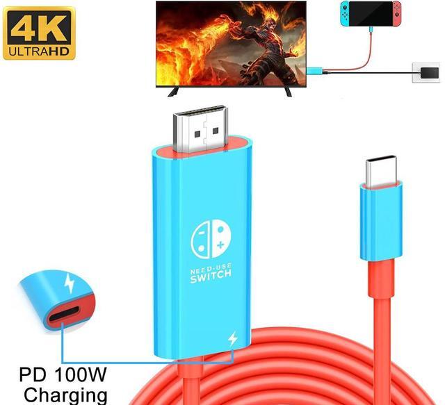 Main image of USB C to HDMI Adapter Cable for Nintendo Switch Dock / OLED, Switch TV Dock, Steam Deck Dock Cable with 4K 1080P with HDMI Output Adapter and 100W Charging Port