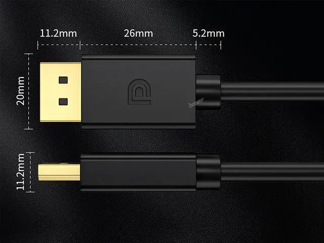 Alt view image 5 of 6 - 4K DisplayPort Cable 10 ft, DP 1.2 Display Port Cable Male to Male, 4K@60Hz, 2K@165Hz/144Hz/120Hz for Computer, Docking Station, Monitor, Splitter, KVM and More