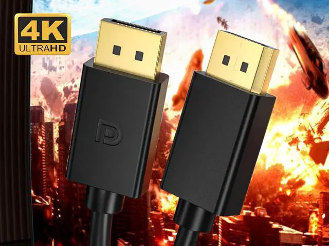 Alt view image 4 of 6 - 4K DisplayPort Cable 10 ft, DP 1.2 Display Port Cable Male to Male, 4K@60Hz, 2K@165Hz/144Hz/120Hz for Computer, Docking Station, Monitor, Splitter, KVM and More