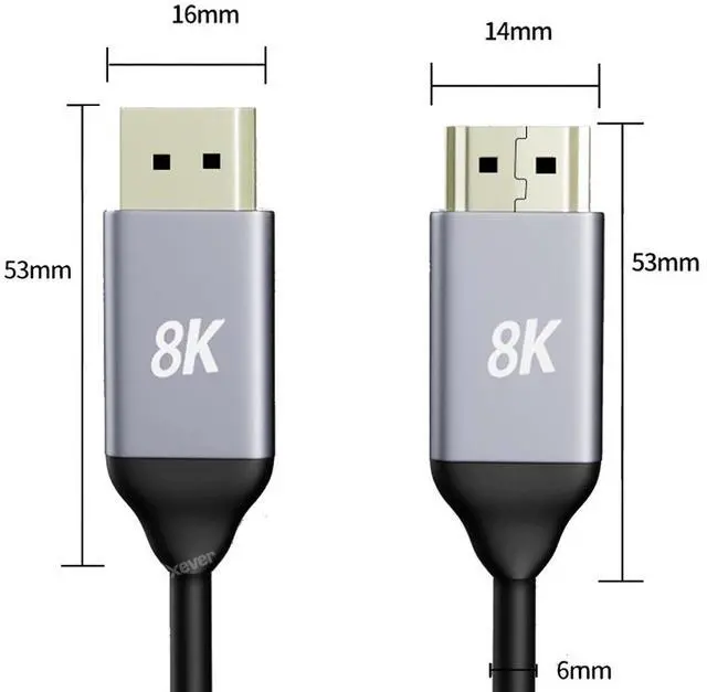 Alt view image 6 of 7 - DisplayPort to HDMI Cable, Uni-Directional, 8K@60Hz, 4K@240Hz,4K@144Hz,4K@60Hz,1080p, 6 ft, Black